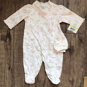 Little Me floral outfit with hat.